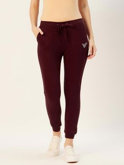 Sera - Maroon Solid Track Pant