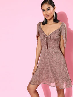 Sera - Mauve Floral Mini Dress