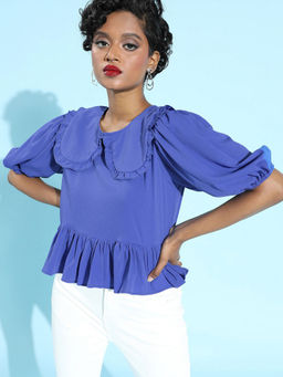 Sera - Blue Solid Top