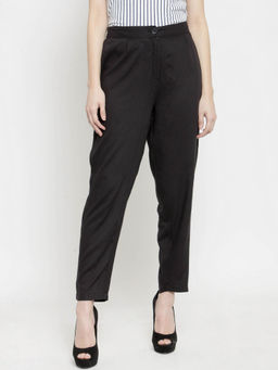 Sera - Black Solid Palazzos