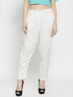 Sera - White Solid Palazzos