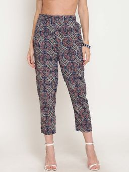 Sera - Navy Blue Printed Palazzos
