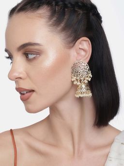 Laida - Gold Plated Jhumka Style Earrings