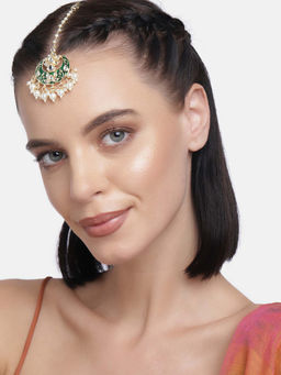 Laida - Gold Plated Kundan Studded Chand Style Maangtikka