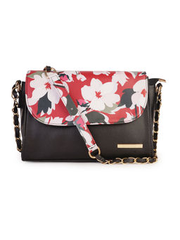 Lapis O Lupo - Women Flower Sling Bag (LLSL0076BK Black)