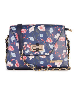 Lapis O Lupo - Women Flower Sling Bag (LLSL0077BL Blue)