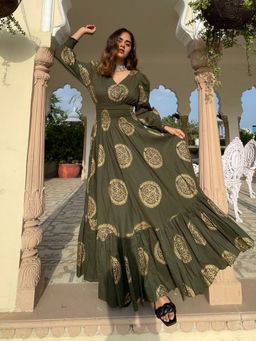 Lavanya The Label - Green Printed Dress