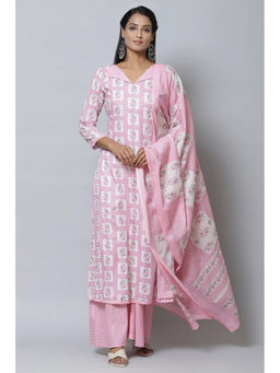 Biba - Lilac Cotton Unstitched Dress Material Suit (Set of 3)