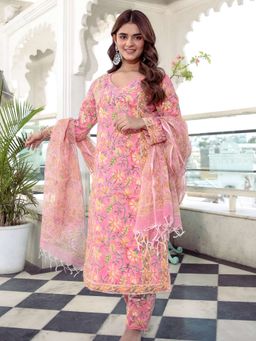 Lavanya The Label - Pink Printed Kurta (Set of 2)