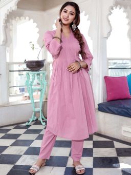 Lavanya The Label - Solid Plain Kurta (Set of 2)