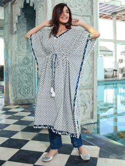 Lavanya The Label - Blue Kaftan Printed (Set of 2)