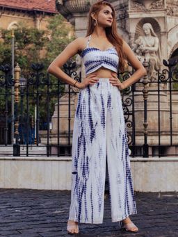 Lavanya The Label - Blue Shibori Co-ords (Set Of 2)