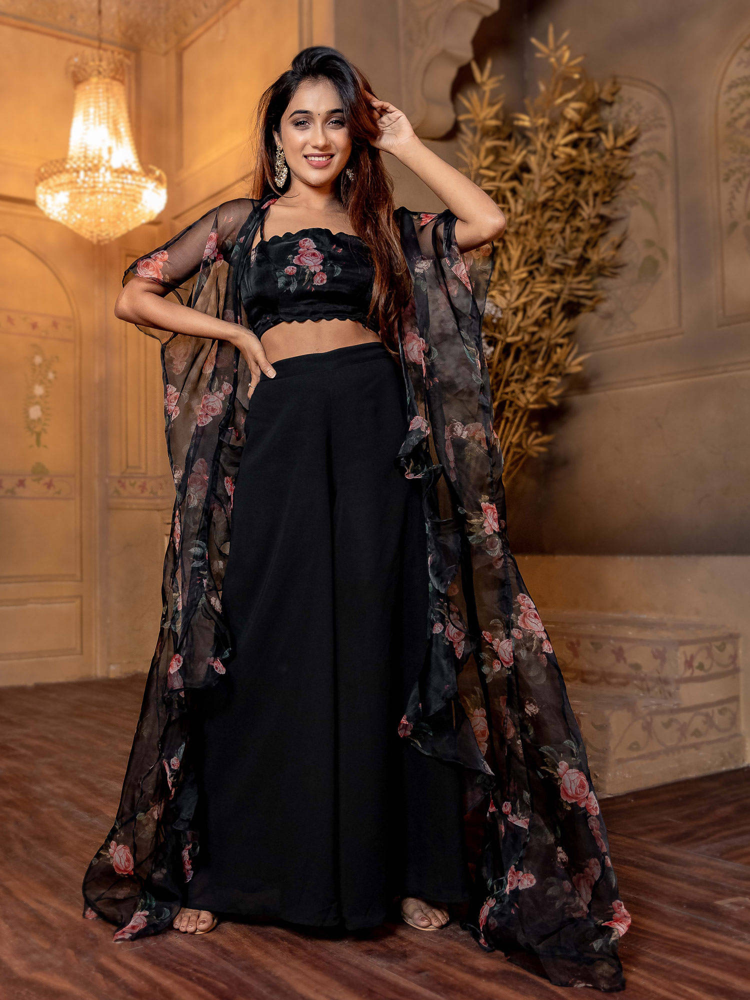 Buy Lavanya The Label Black Floral Top 
