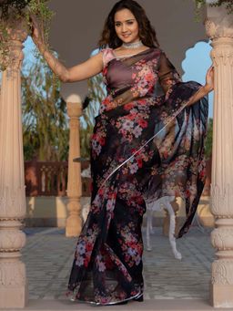 Lavanya The Label - Organza Saree with Unstitched Blouse