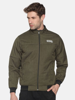 SHOWOFF - Men's Casual Olive Solid Jacket