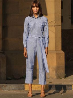 Okhai - Pinstripe Pure Cotton Boiler Jumpsuit