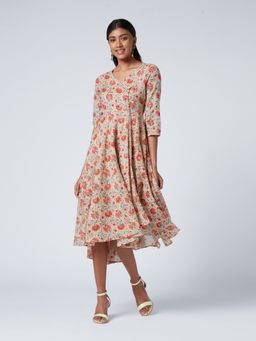 Okhai - Entice Cotton Mul Hand Block Print Dress