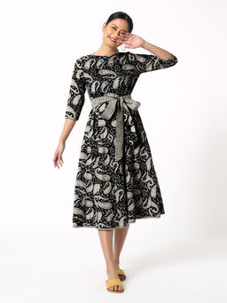 Okhai - Relume Black Hand Block Printed Dress