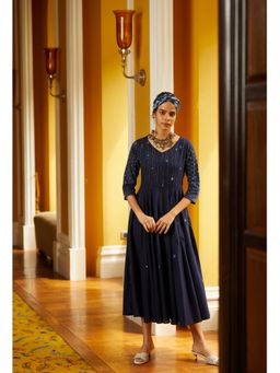Okhai - Indigo Embroidered Dress