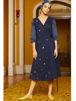 Okhai - Indigo Embroidered Dress
