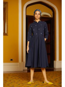 Okhai - Indigo Embroidered Dress
