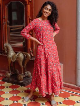 Okhai - Meera Pure Cotton Mirror Work Dress