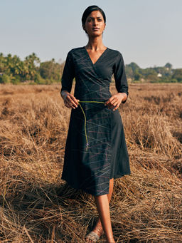 Okhai - Dynamic Hand Embroidered Mirror Work Pure Cotton Dress
