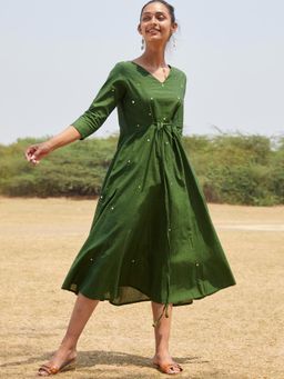 Okhai - 'Jade' Mirror Work Pure Cotton Dress