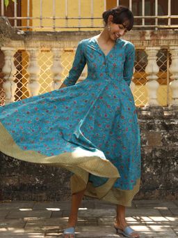 Okhai - 'Royal Highness' Pure Cotton Hand Block Printed Dress