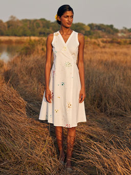 Okhai - 'Illusion' Mirror Work Pure Cotton Wrap Dress