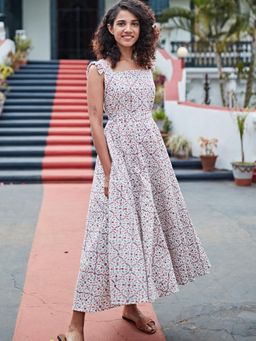 Okhai - 'Queen' Pure Cotton Hand Block Printed Dress