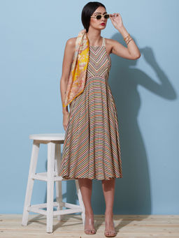 Label Ritu Kumar - Multi-Colour Printed Long Dress