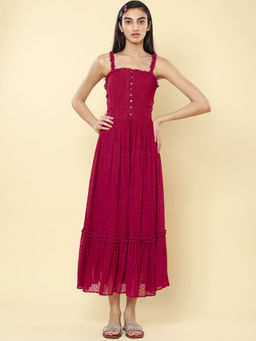 Label Ritu Kumar - Wine Strappy Maxi Dress