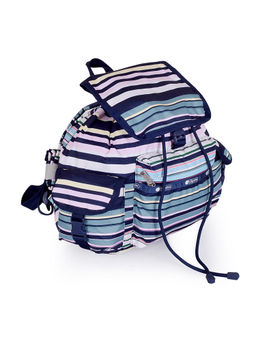 LeSportsac - BEACH STRIPE White & Blue Color Soft Medium Size Backpack - 7357.D828