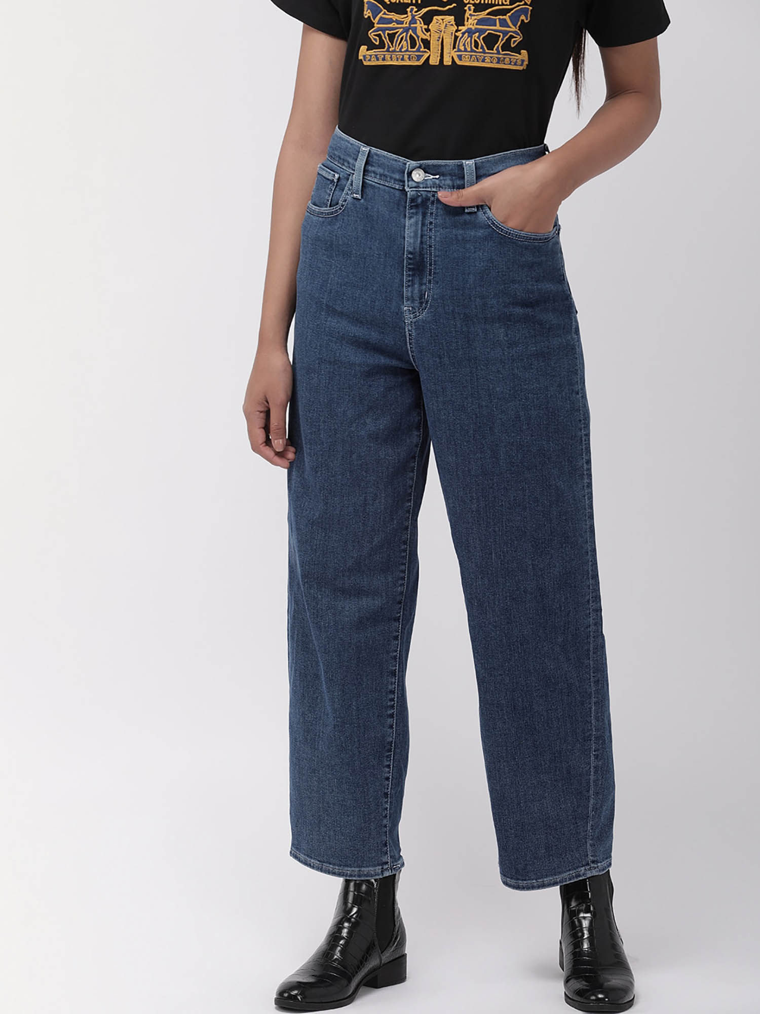 Blue Balloon Leg Jeans Online|Nykaa Fashion