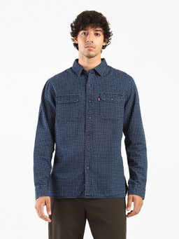 Levi's - Men Navy Blue White Slim Fit Casual Shirt