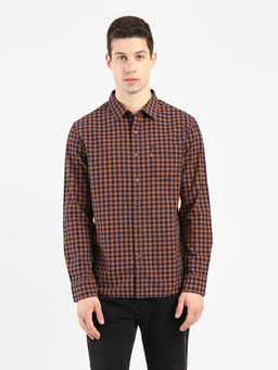Levi's - Men's Red Tab Checkered Slim Fit Shirt (Levi's Men Orange Blue Slim Fit Casual Shirt