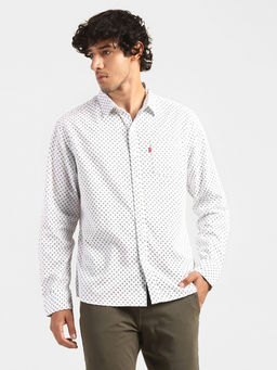 Levi's - Men's Red Tab Printed Slim Fit Shirt (Levi's Men White Casual Shirt