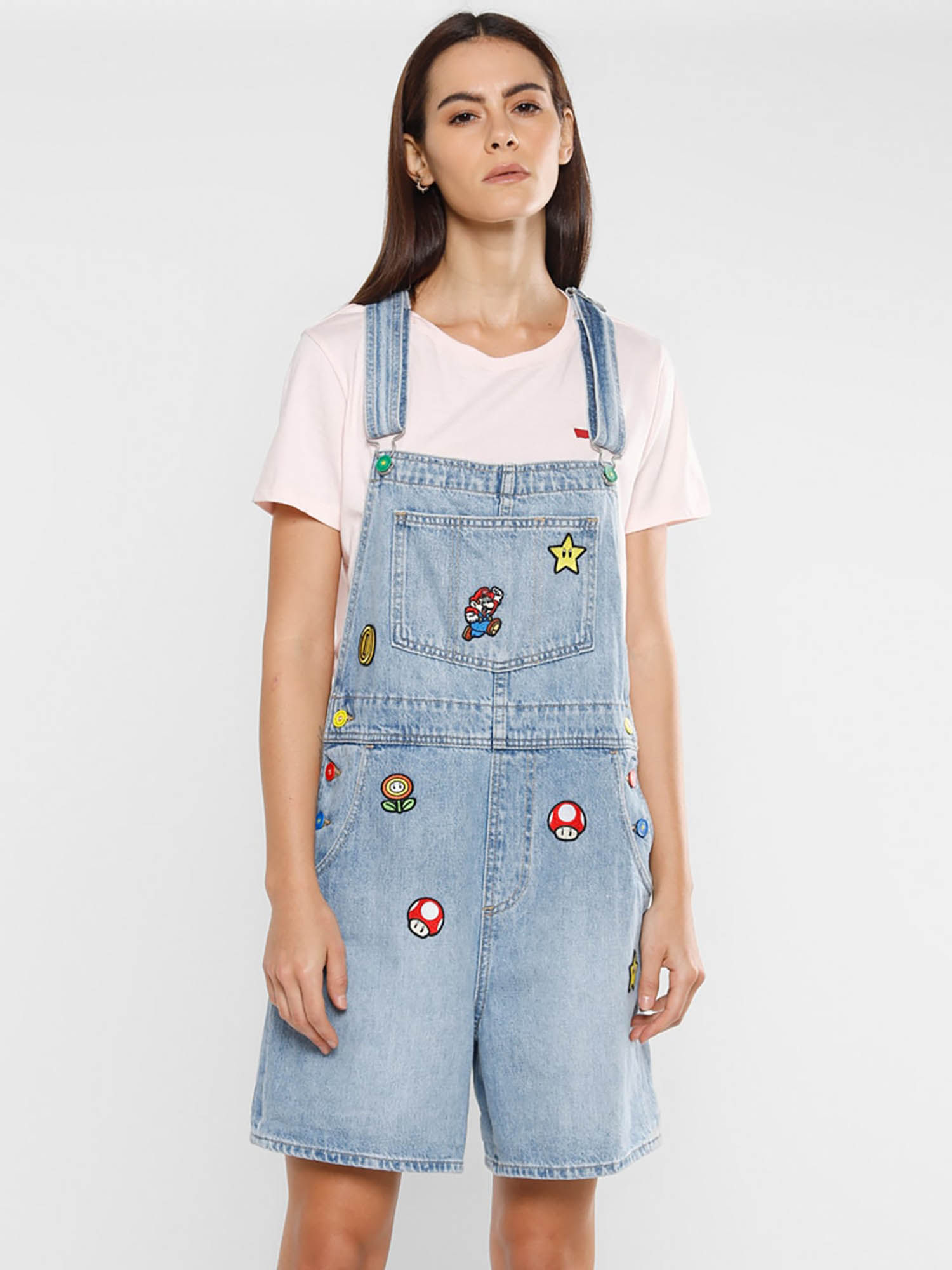 Super Mario Women Blue Dungaree 