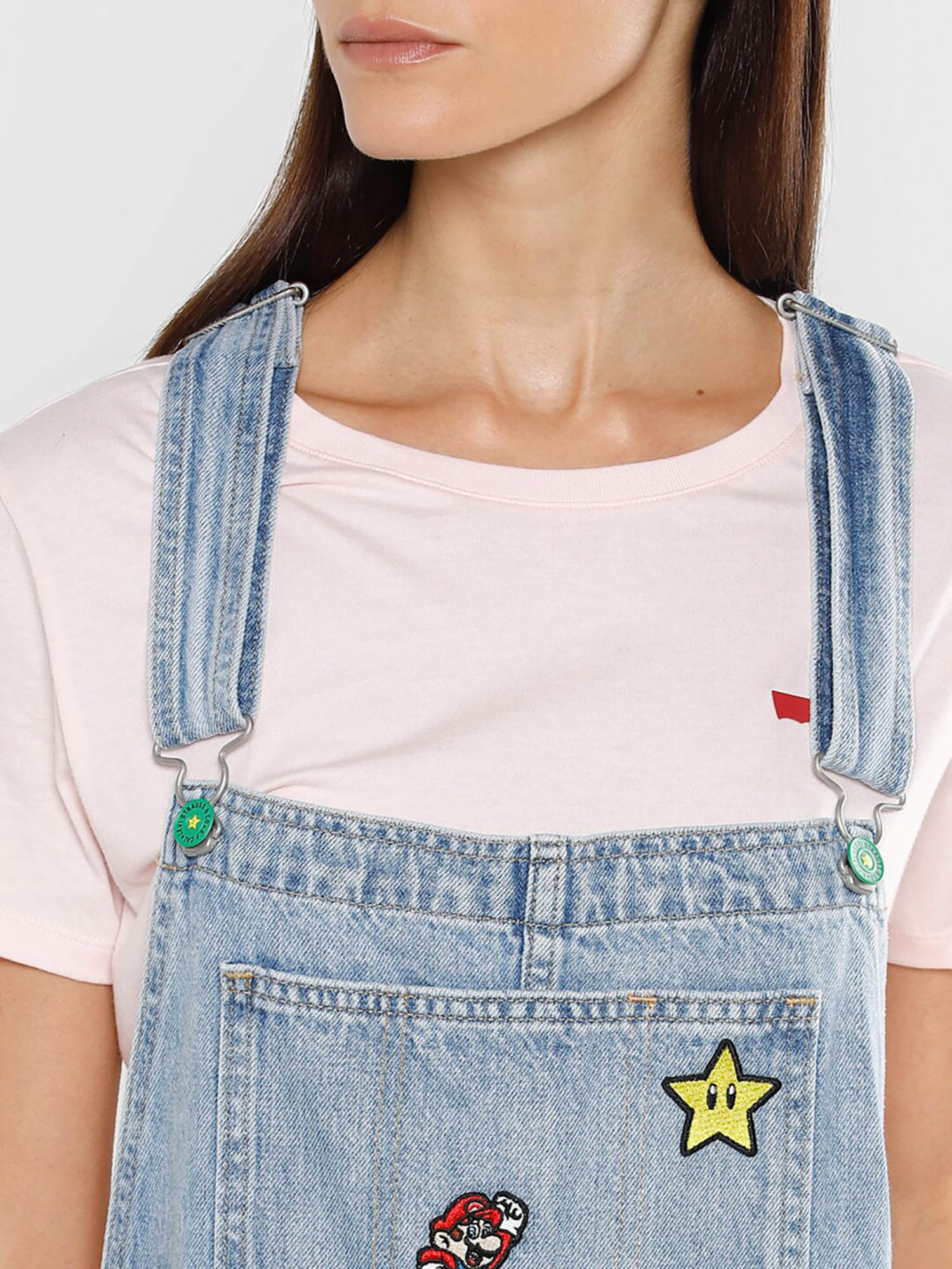 Super Mario Women Blue Dungaree 