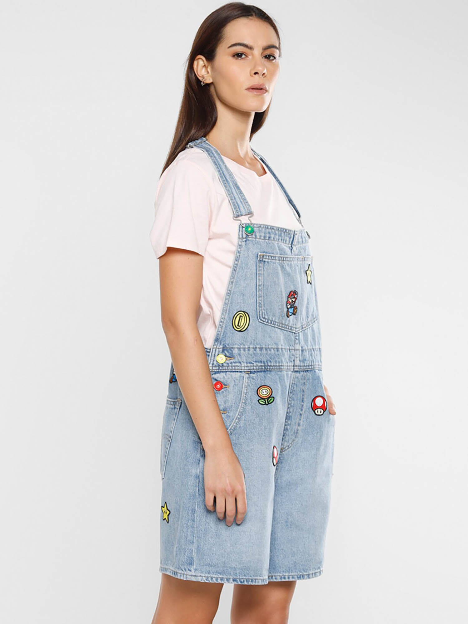 Super Mario Women Blue Dungaree 