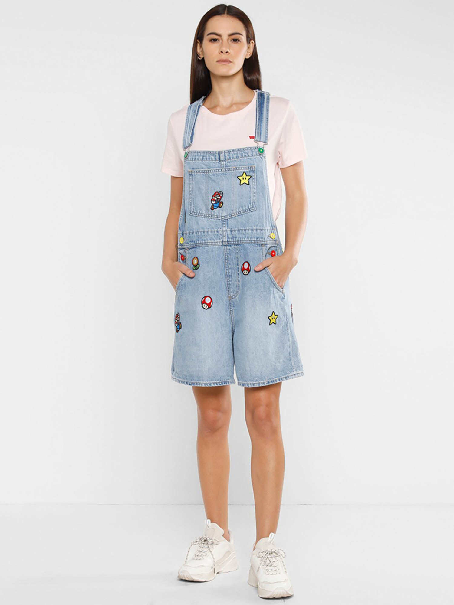 Super Mario Women Blue Dungaree 