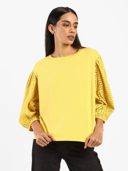 Levi's - x Deepika Padukone Women Yellow Organic Poet Sleeves Regular Top