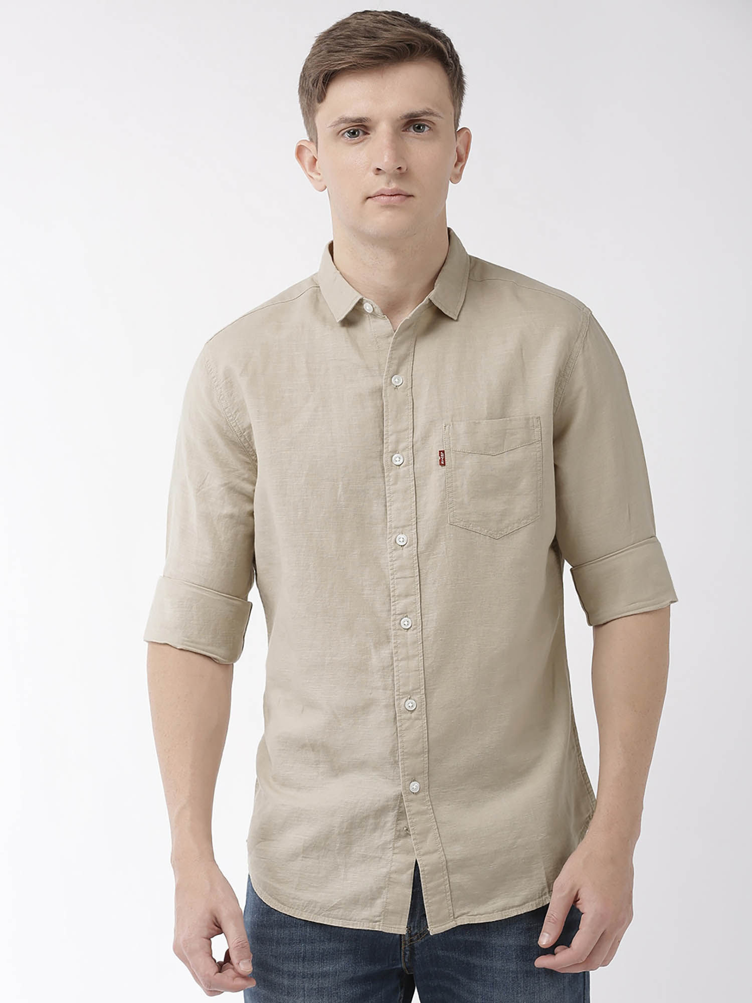 Buy Levi's Men Regular Fit Beige Shirt 