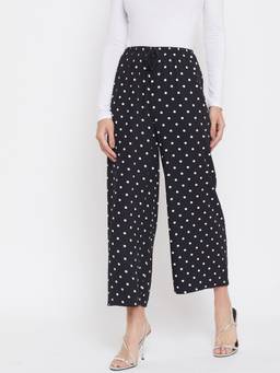 CRIMSOUNE CLUB - Women's Black Polka Dots Trousers