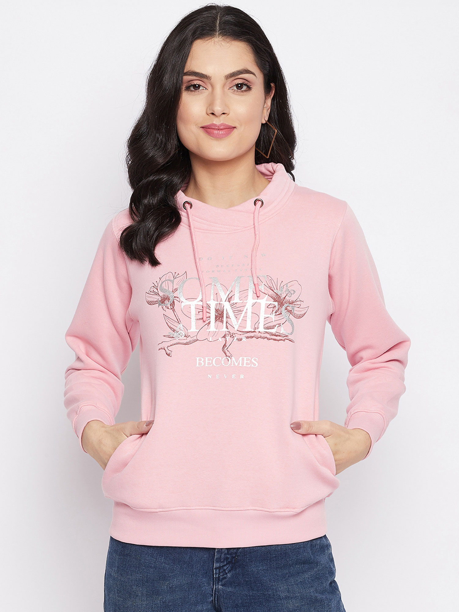 Buy Duke Women Solid Round Neck Pink 