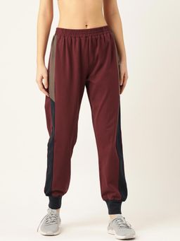 Laabha - Maroon Solid Regular Fit Joggers