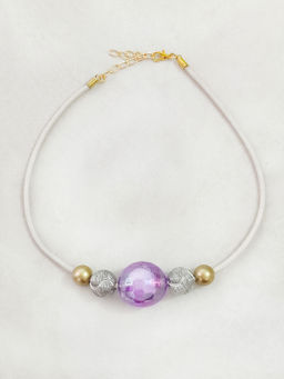 Lime By Manika - Beaded String Necklace- Lilac