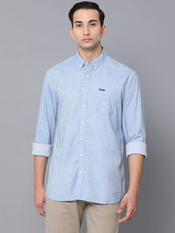 LINDBERGH - Blue Solid Shirt Collar Shirt