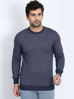 LINDBERGH - Blue Solid Round Neck Sweater